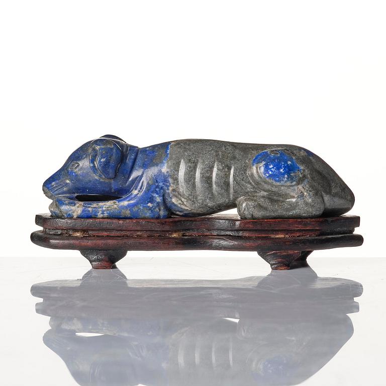 Skulptur, lapis lazuli. Qingdynastin, 1700/1800-tal.