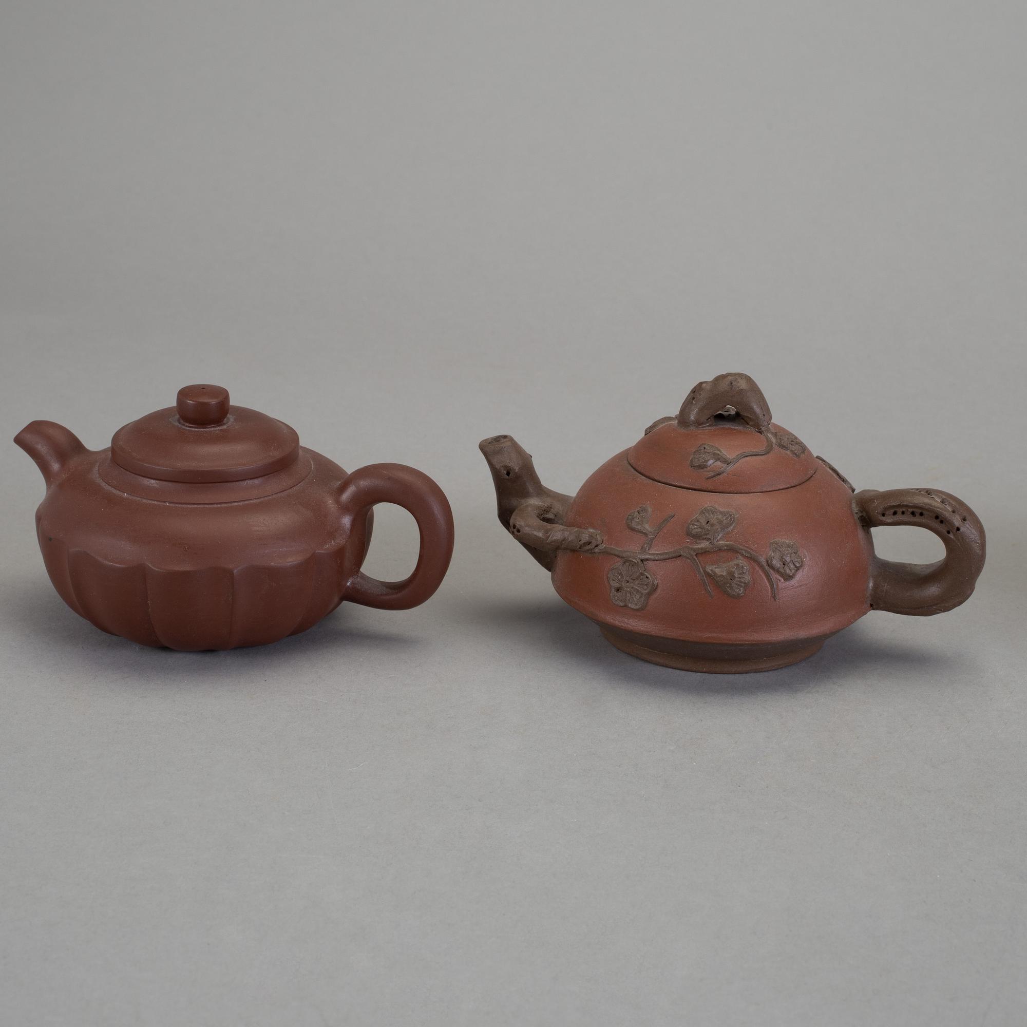 TEKANNOR, 4 st, Yixing-gods, Kina, 1900-tal.