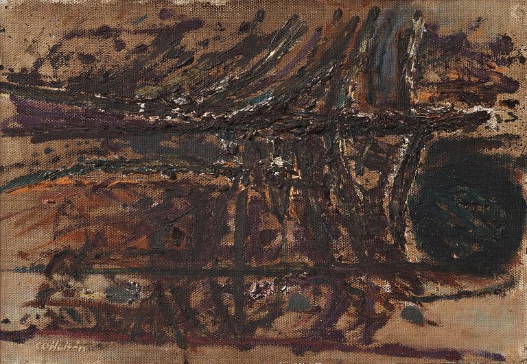 CO Hultén, oil on canvas laid on panel, signed and executed 1958.