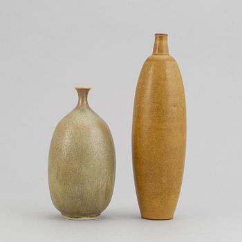 A set five stoneware vases and two bowls, including Tomas Anagrius and Atte Holm, Höganäs.