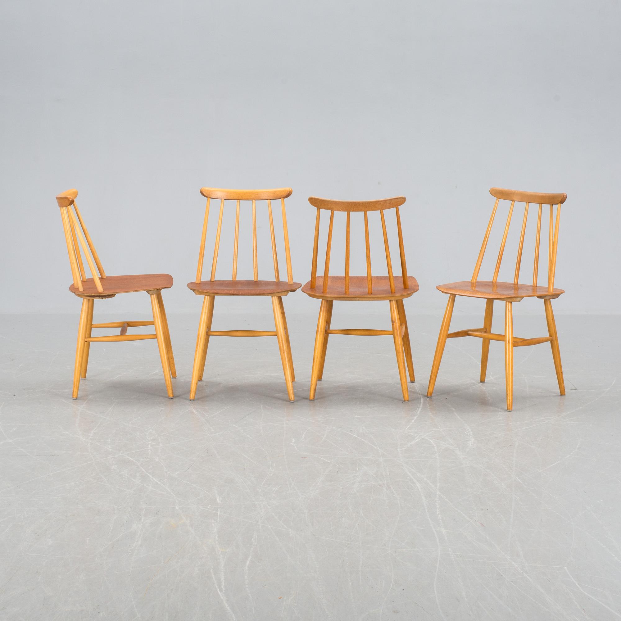 PINNSTOLAR 4 st, "Fanett", Tapiovaara, Edsby Verken, 1900-talets andra hälft.