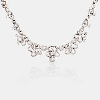 688. A Mandelstam 'Stardust' brilliant cut diamond necklace. Total carat weight 5.62 cts.