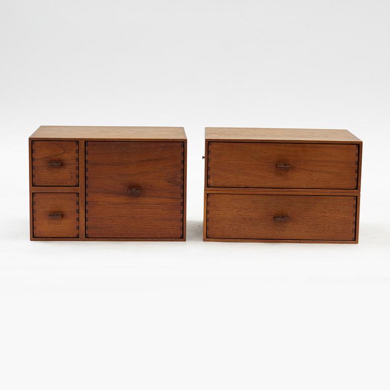 Uno & Östen Kristansson, a set of four modular cabinets from Luxus, second half of the 20th Century.