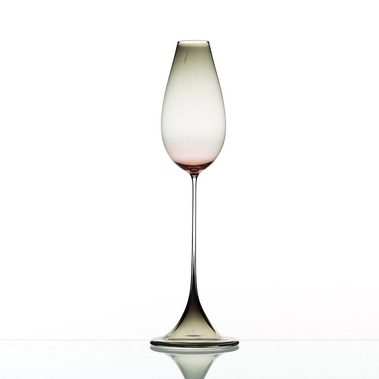 Nils Landberg, a 'Tulip' glass goblet, Orrefors.