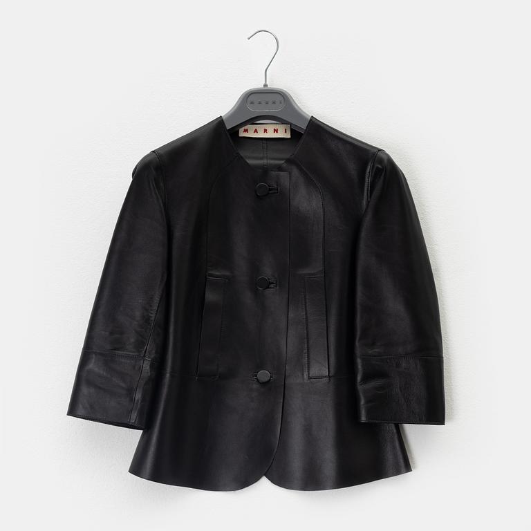Marni, a leather jacket, size 38.