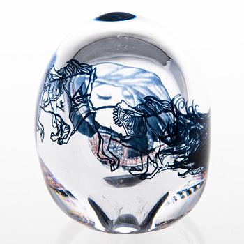 SINI MAJURI, glass sculpture signed Sini Majuri 2014 Helsinki Running.