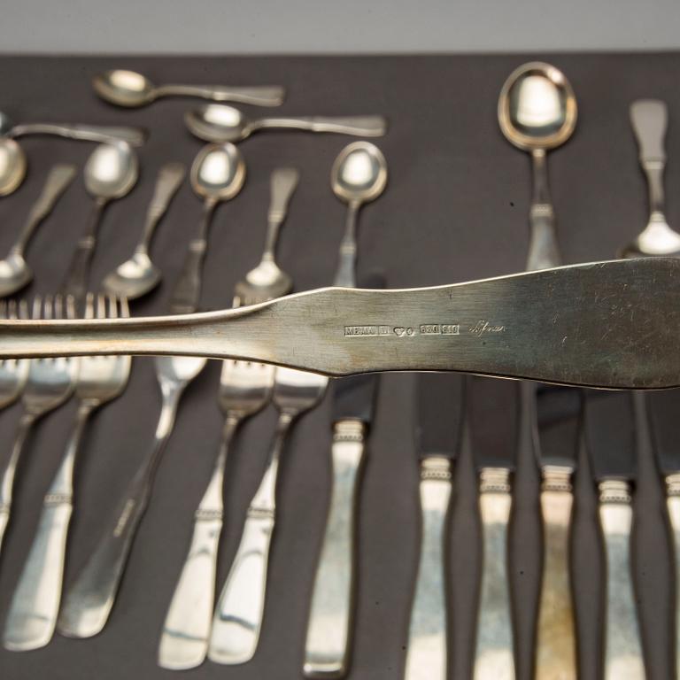 A Swedish 20th century 63 pcs of silver cutlery "Uppsala" mark of E Löfman Linköping 1980/90's total weight 2200 gr.