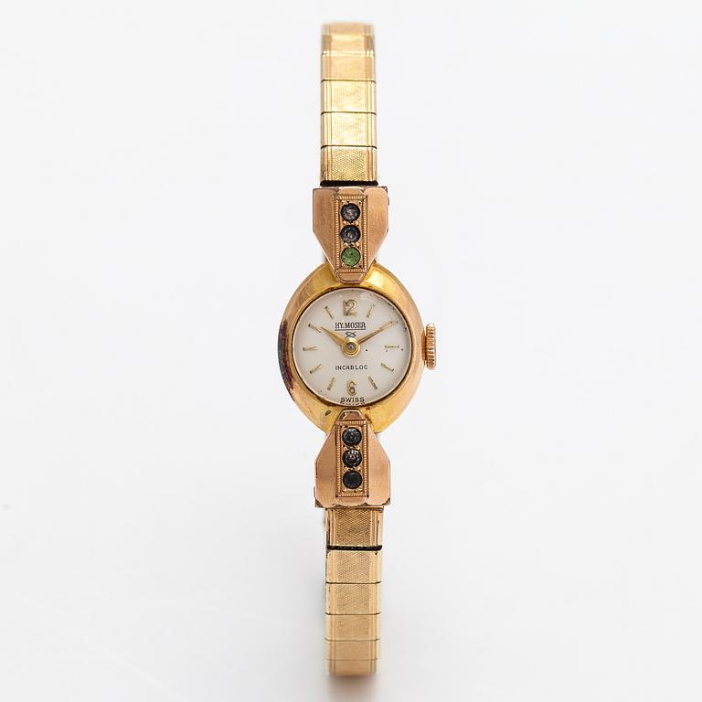 HY Moser, Incabloc, wristwatch, 15 mm.
