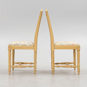 Eight Gustavian style chairs, GR Möbler AB, Tibro, second half of the 20th Century.