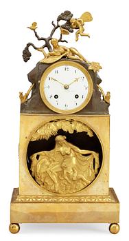 711. A Swedish Empire early 19th century mantel clock.