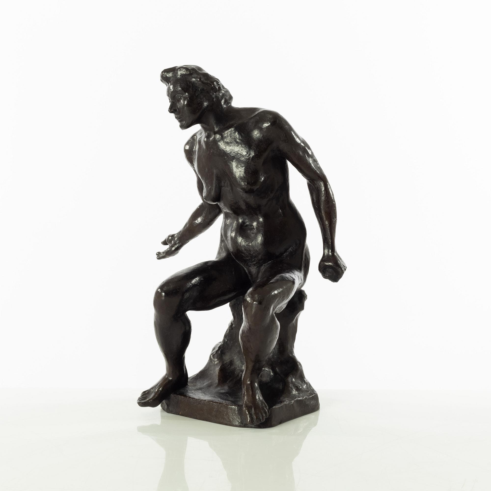 Gudmar Olovson, skulptur. Signerad. Numrerad. Gjutarstämpel. Brons, höjd 30 cm, längd 21,5 cm.