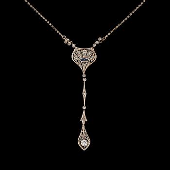 948. A P. Hertz, jeweller to the Danish court, rose- and old-cut diamond and sapphire necklace.