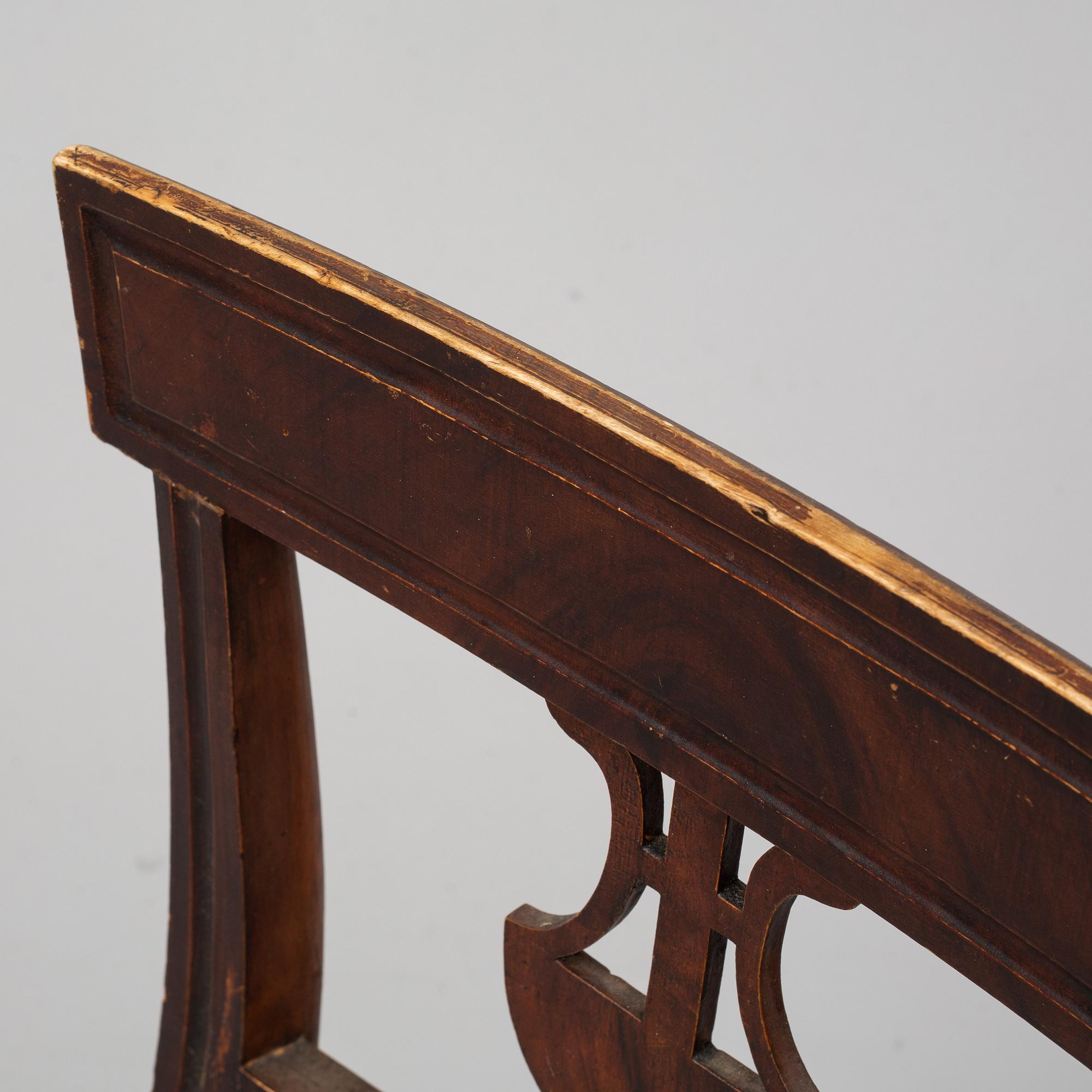 A set of six Swedish Empire style chairs, ca 1900.