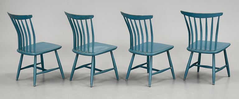 STOLAR, 4 st, "Åkerblomstolen", formgiven av Gunnar Eklöf, 1900-talets mitt.