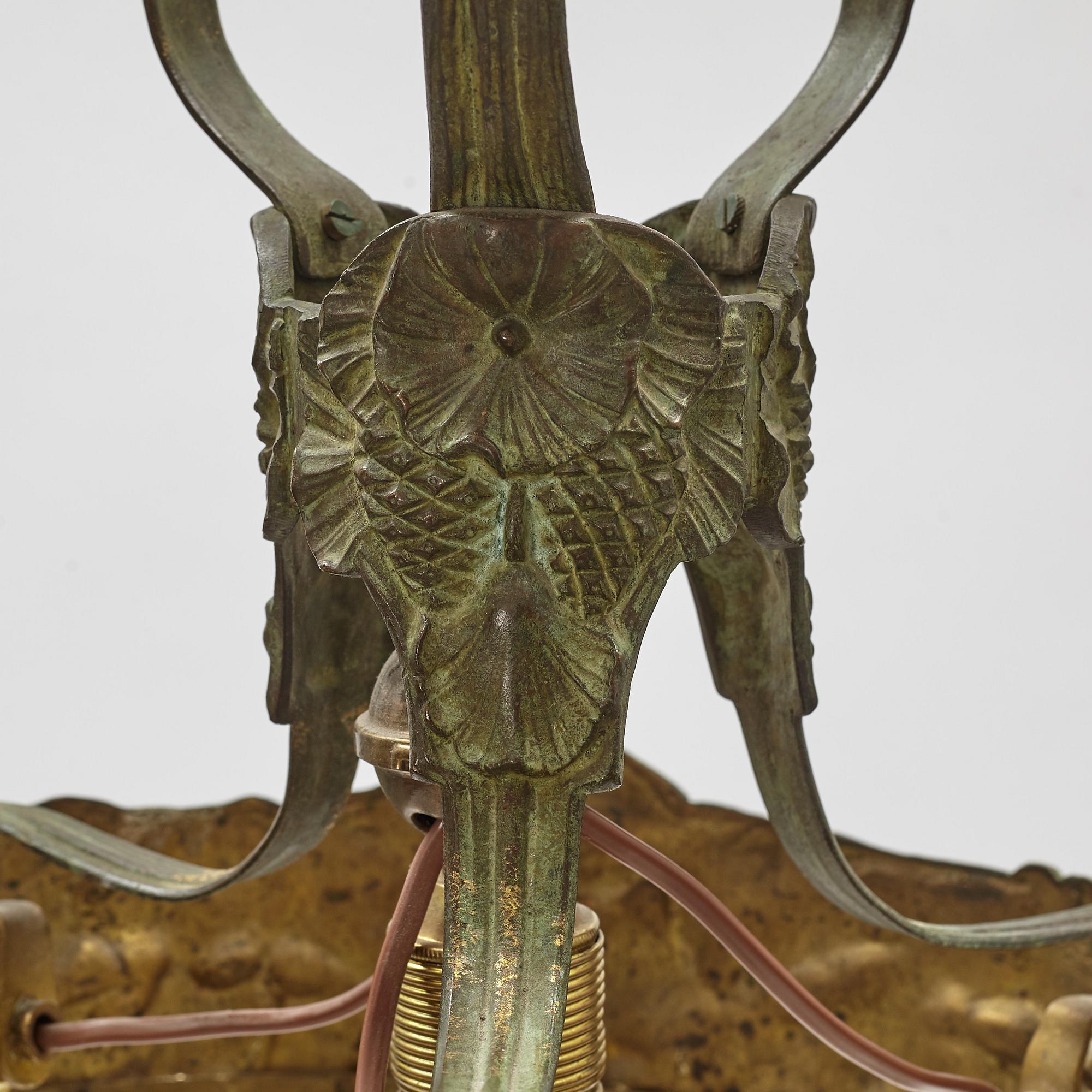 Taklampa, brons, Jugend, Böhlmarks lampfabrik 1907-24.