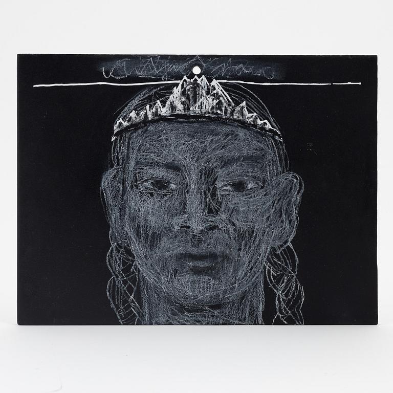 Astrid Göransson, mixed media on panel, signed and dated 2007 verso.