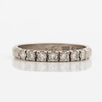 Ring, half eternity band, Strömdahls, 18K white gold set with brilliant-cut diamonds.