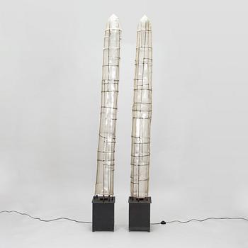 Stefan Lindfors, a pair of lights sculptures/ floor lights signed Stefan Lindfors 2001.