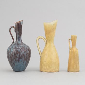 Gunnar Nylund, a set of five stoneware vases and two bowls and Carl-Harry Stålhane, a set of two vases for Rörstrand.