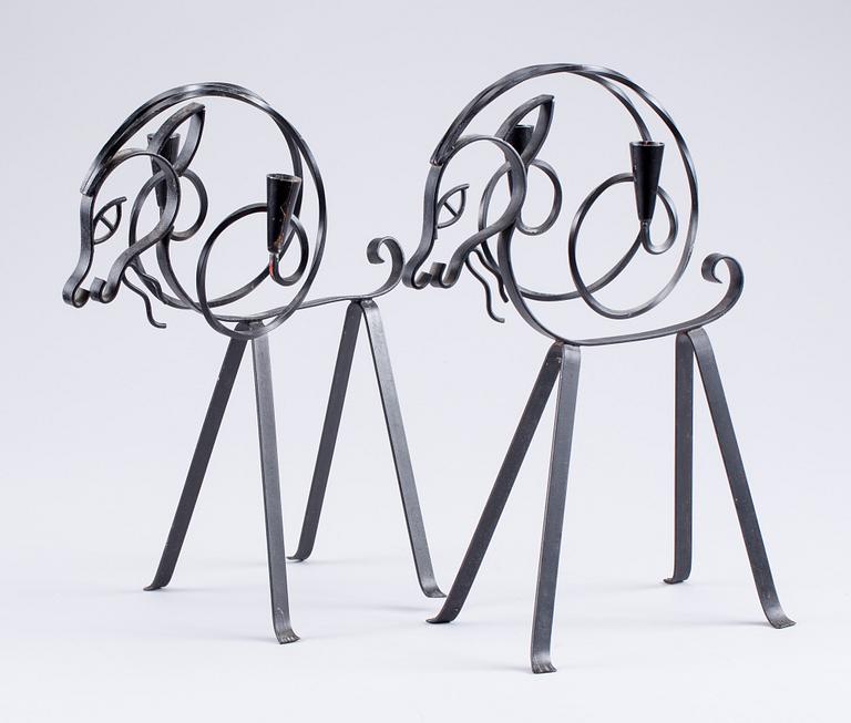 LJUSSTAKAR, ett par. Gunnar Ander, Ystad Metall.