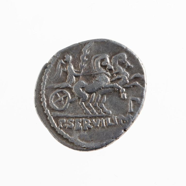 MYNT, silver, Rom Republiken Denar, Servilius Rullus ca 100 f.Kr.