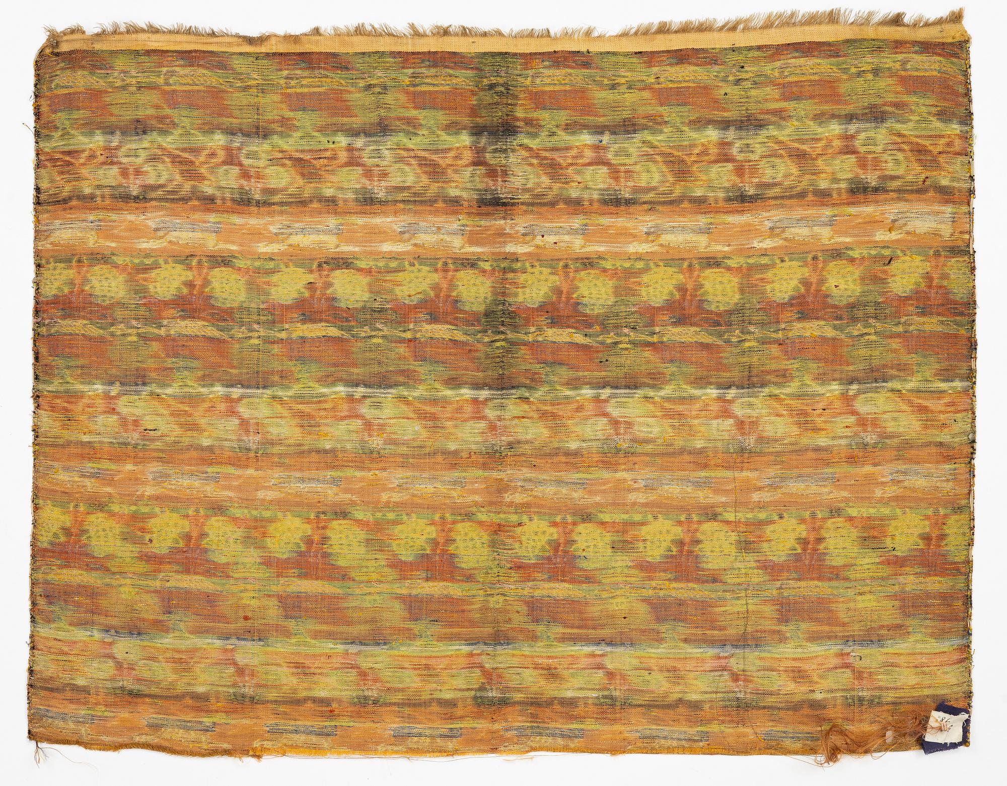 A Mugul style brocaded silk and metal panel, 65 x 67 cm, Persia, 18th century.