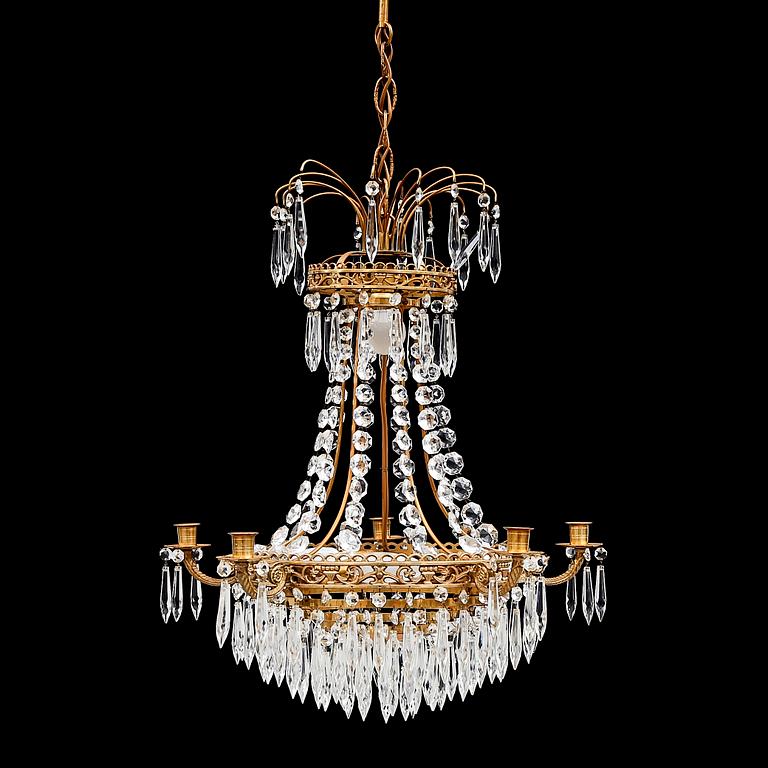 LJUSKRONA, gustaviansk stil, 1900-talets mitt. Höjd 47 cm.