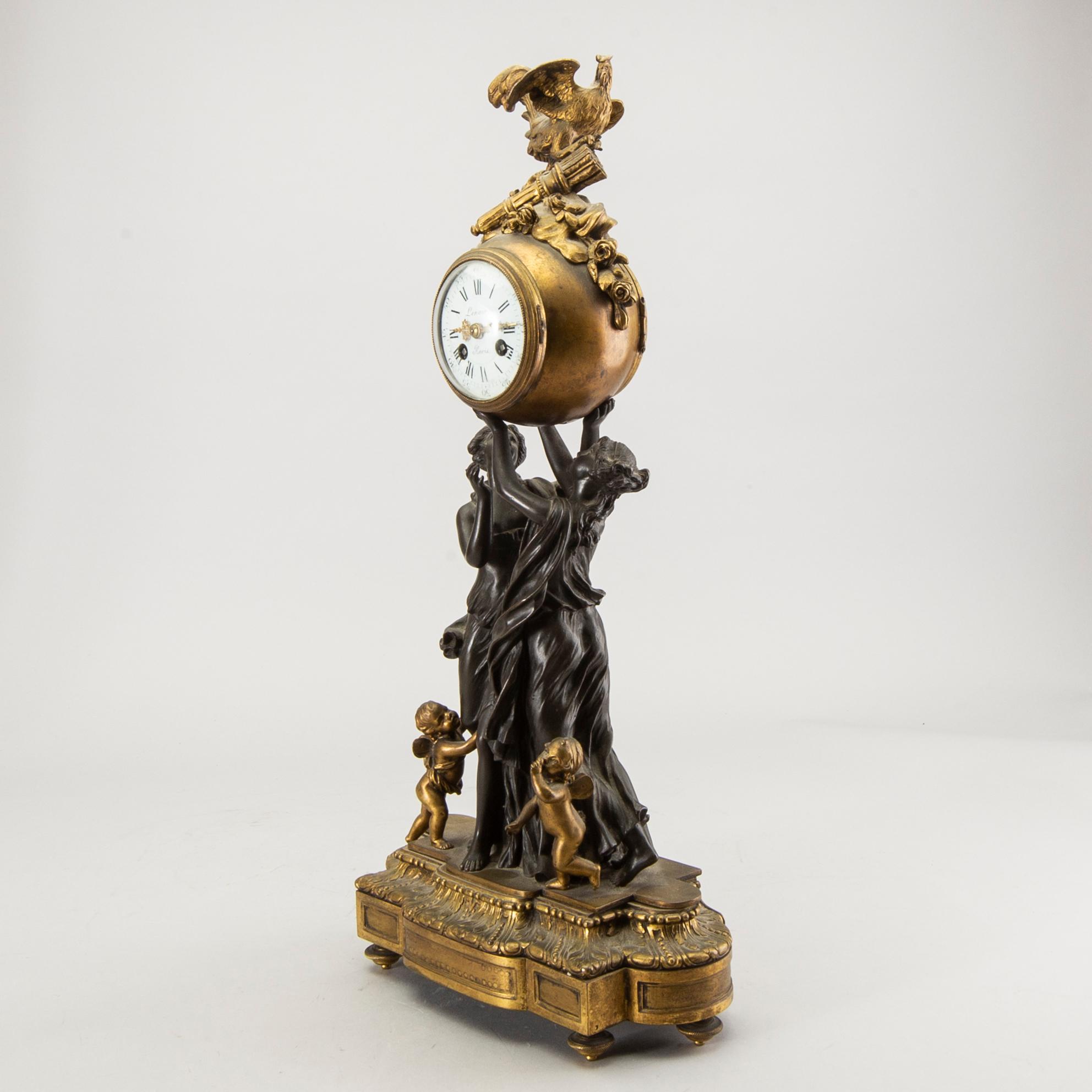 A Louis XVI-style table clock around 1900.