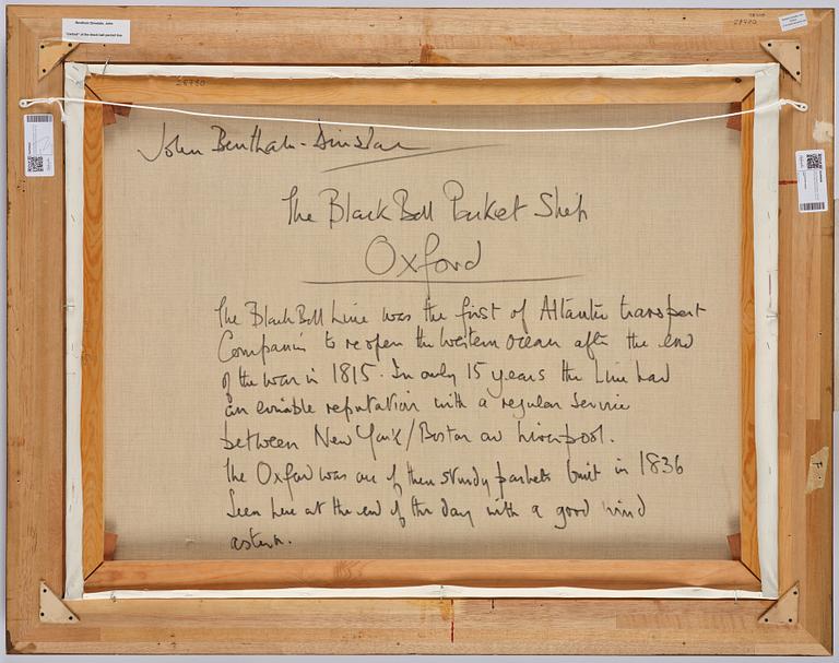 John Bentham Dinsdale, "Oxford" of the Black Ball Packet Line.