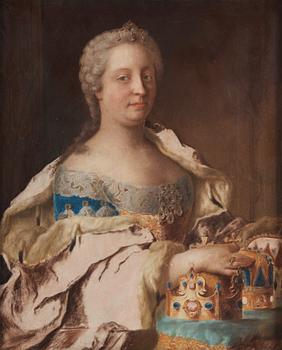 566. Jean Étienne Liotard Follower of, "Archduchess of Austria, Holy Roman Empress Maria Teresa of Austria” (1717-1780).