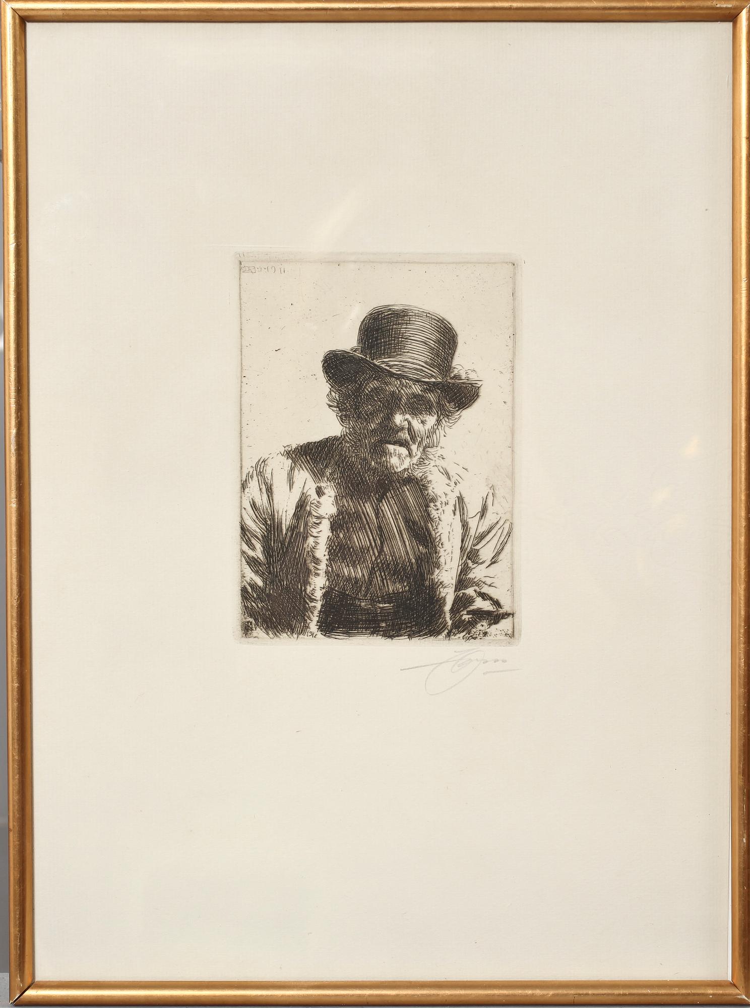 ANDERS ZORN, etsning, sign.