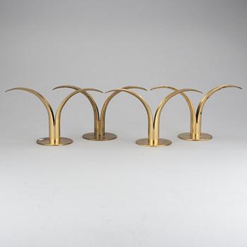 LJUSSTAKAR, 4 st, mässing, "Liljan", Ivar Ålenius Björk för Ystad-Metall.