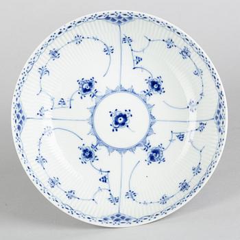 A 'Blue Fluted Half Lace' porcelain centerpiece bowl, Royal Copenhagen, model 513, 1962.