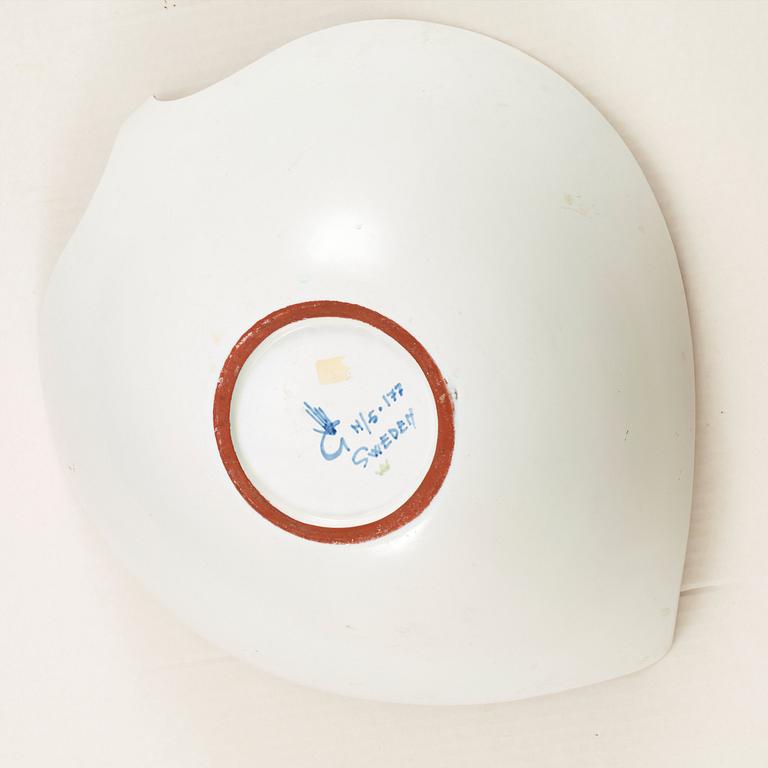A Stig Lindberg faience bowl, Gustavsberg Studio 1940's-50's.