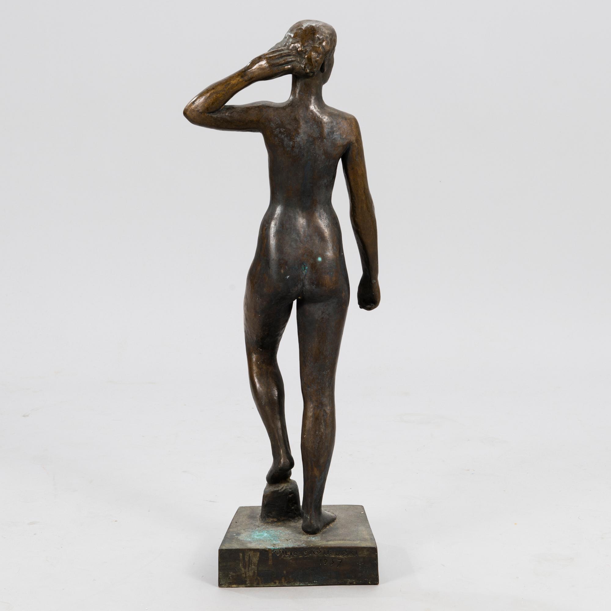 VILJO SAVIKURKI, sculpture, bronze, signed and dated -57.