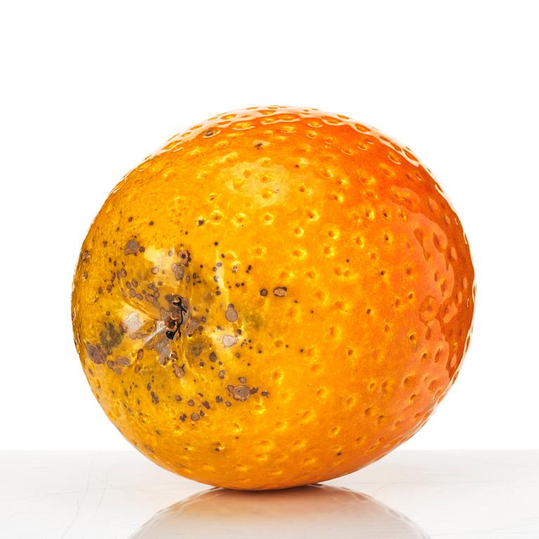 Hans Hedberg, a faience sculpture of an orange, Biot, France.