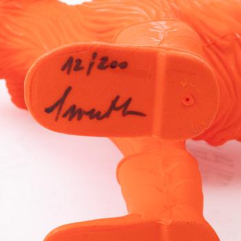 William Sweetlove, "Cloned Schnauzer with water bottle". (Orange).