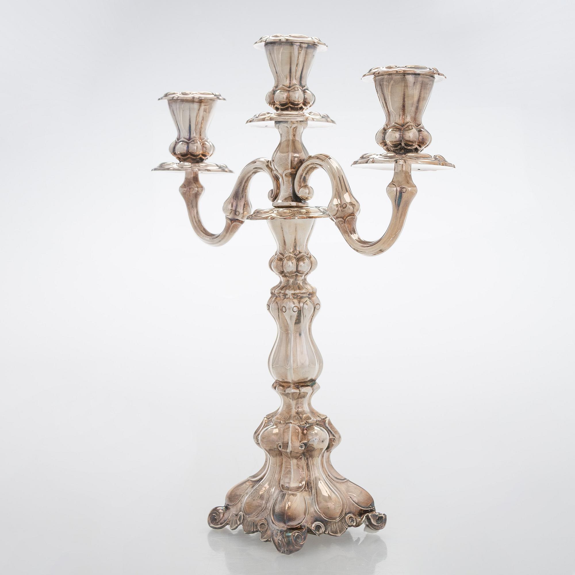 A silver candelabrum, Kultakeskus, Hämeenlinna 1976.
