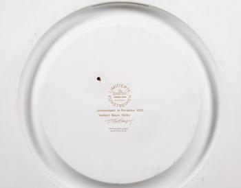VÄGGPLAKETT, porslin, Herbert Bayer, Rosenthal studio-linie.