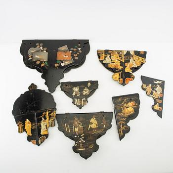 Console shelves 7 pcs Japan/Europe 20th century.