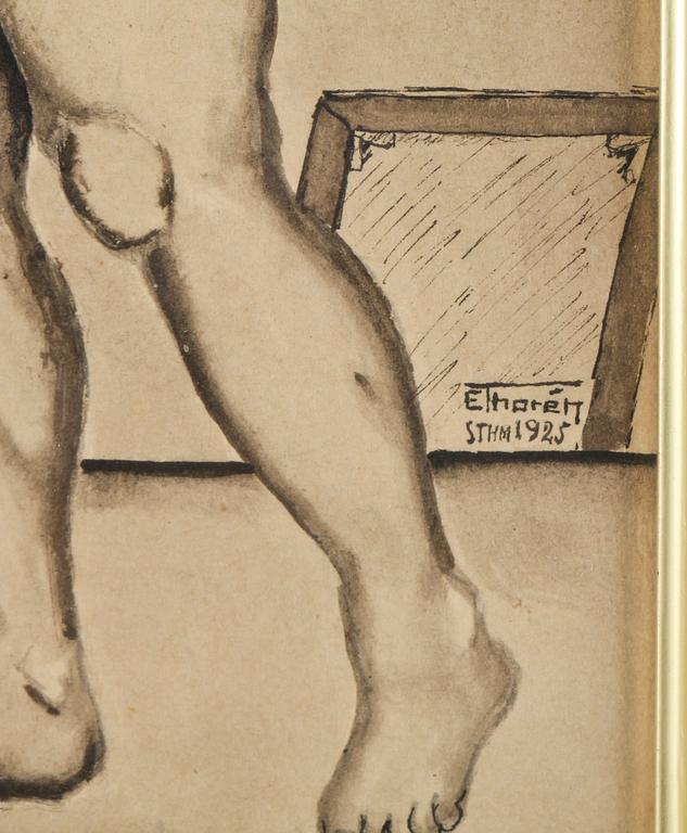 ESAIAS THORÉN, blandteknik, signerad och daterad Sthm 1925.