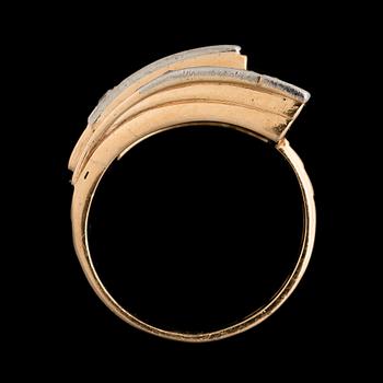 RING, briljant- och gammalslipade diamanter, 14K guld. Birger Wilhelm Nordström, Helsingfors 1953-1970.