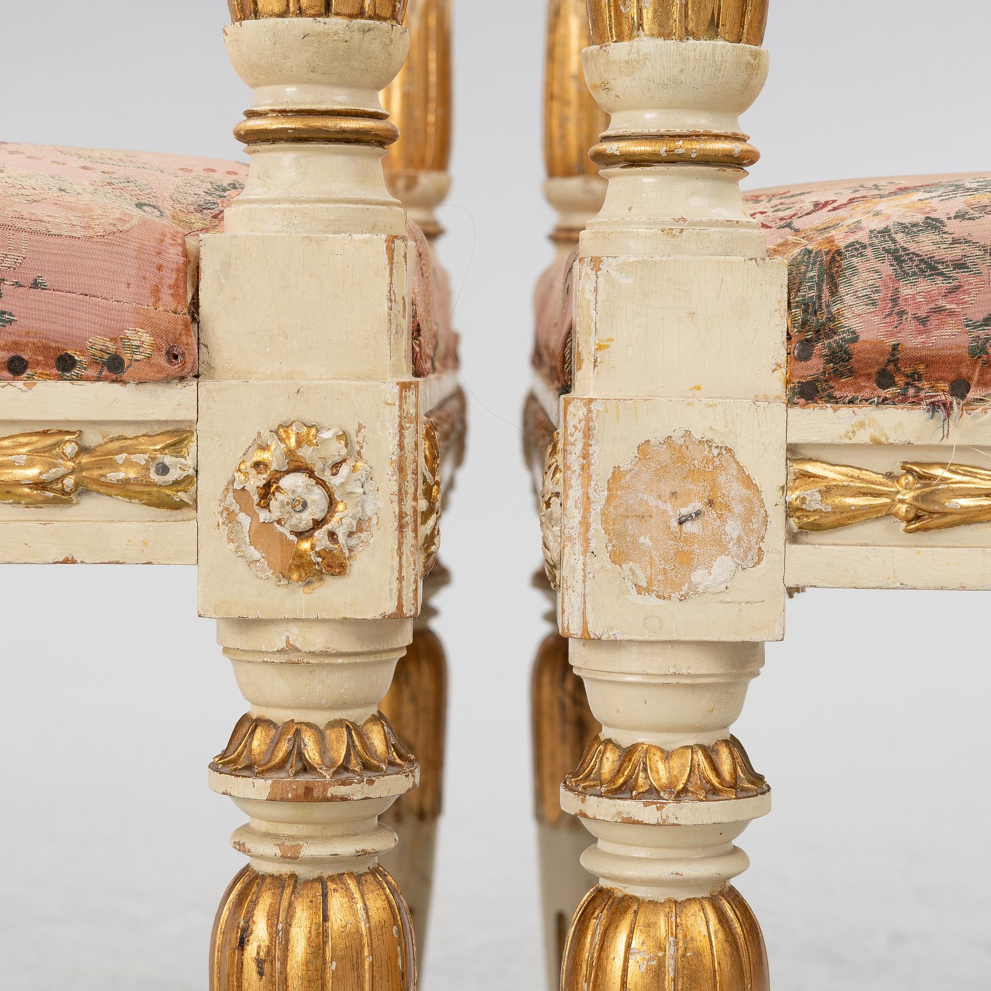 Banketter, ett par, omkring 1900, Sengustaviansk stil.