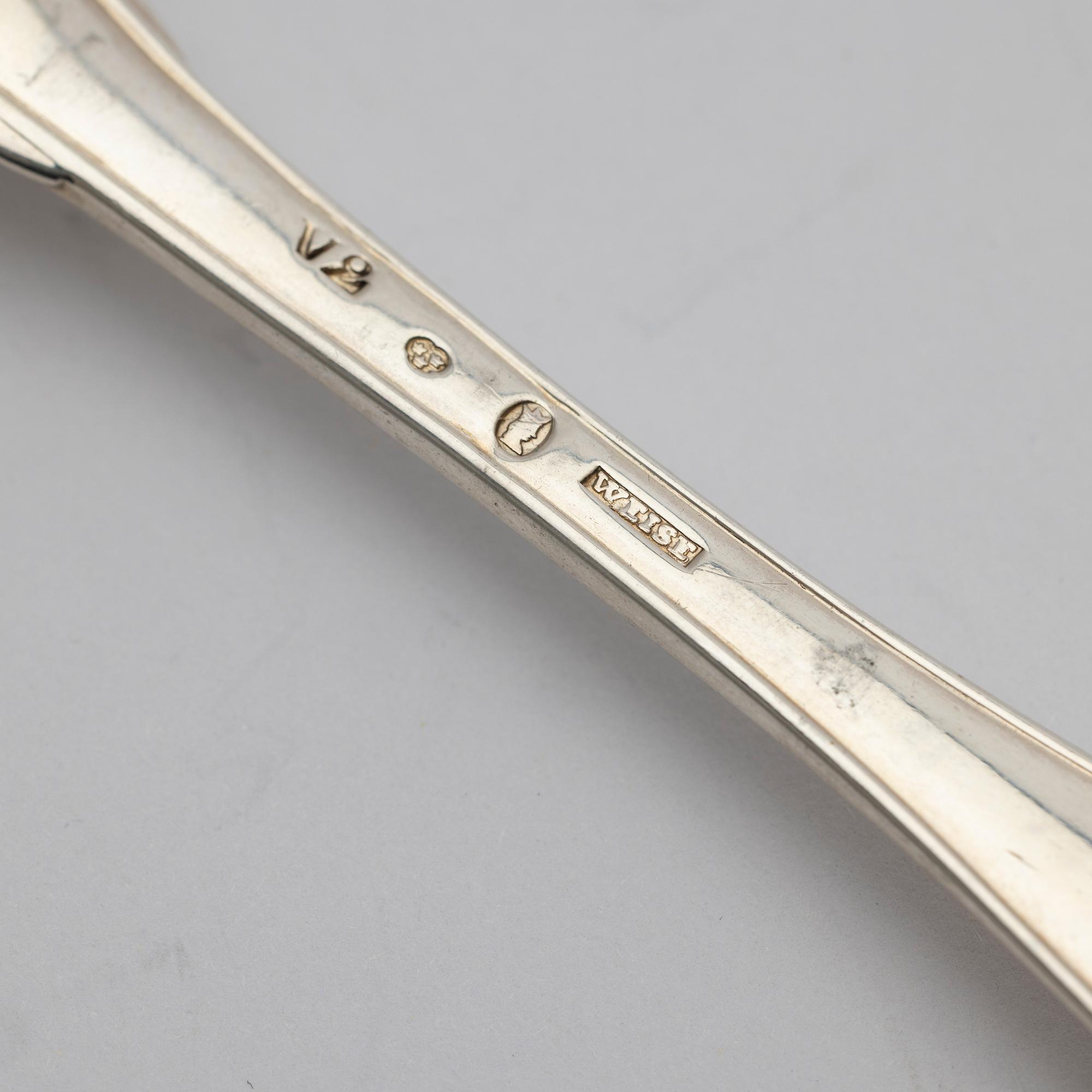 Table spoons, 12 pcs, silver, Stockholm, late 18th century/early 19th century.