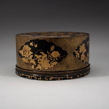 A black lacquer cabinet box with multiple drawers, Qing dynasty, 19th Century.