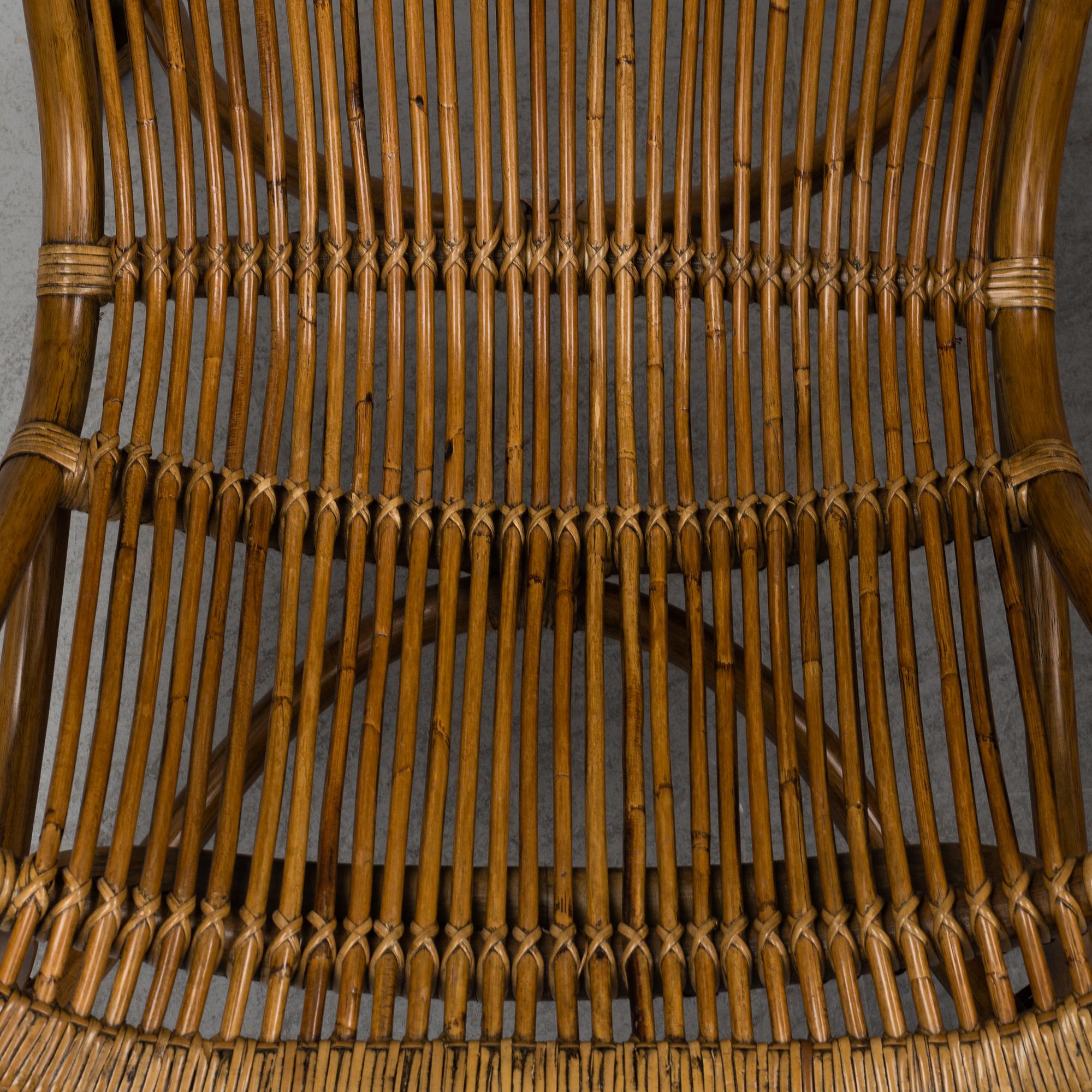 A pair of bamboo and rattan easy chairs, Sika-Design.