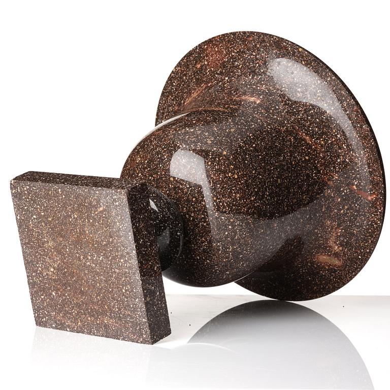 A Swedish early 19th century porphyry urn.