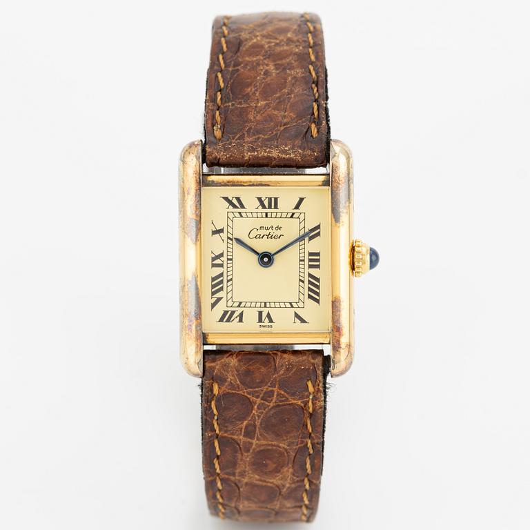 must de Cartier, Tank, wristwatch, 20.5 x 20 (28) mm.