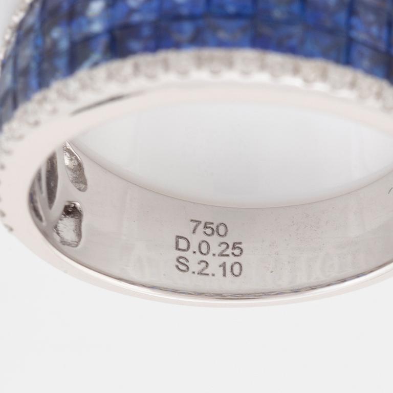 Sapphire and brilliant cut diamond ring.