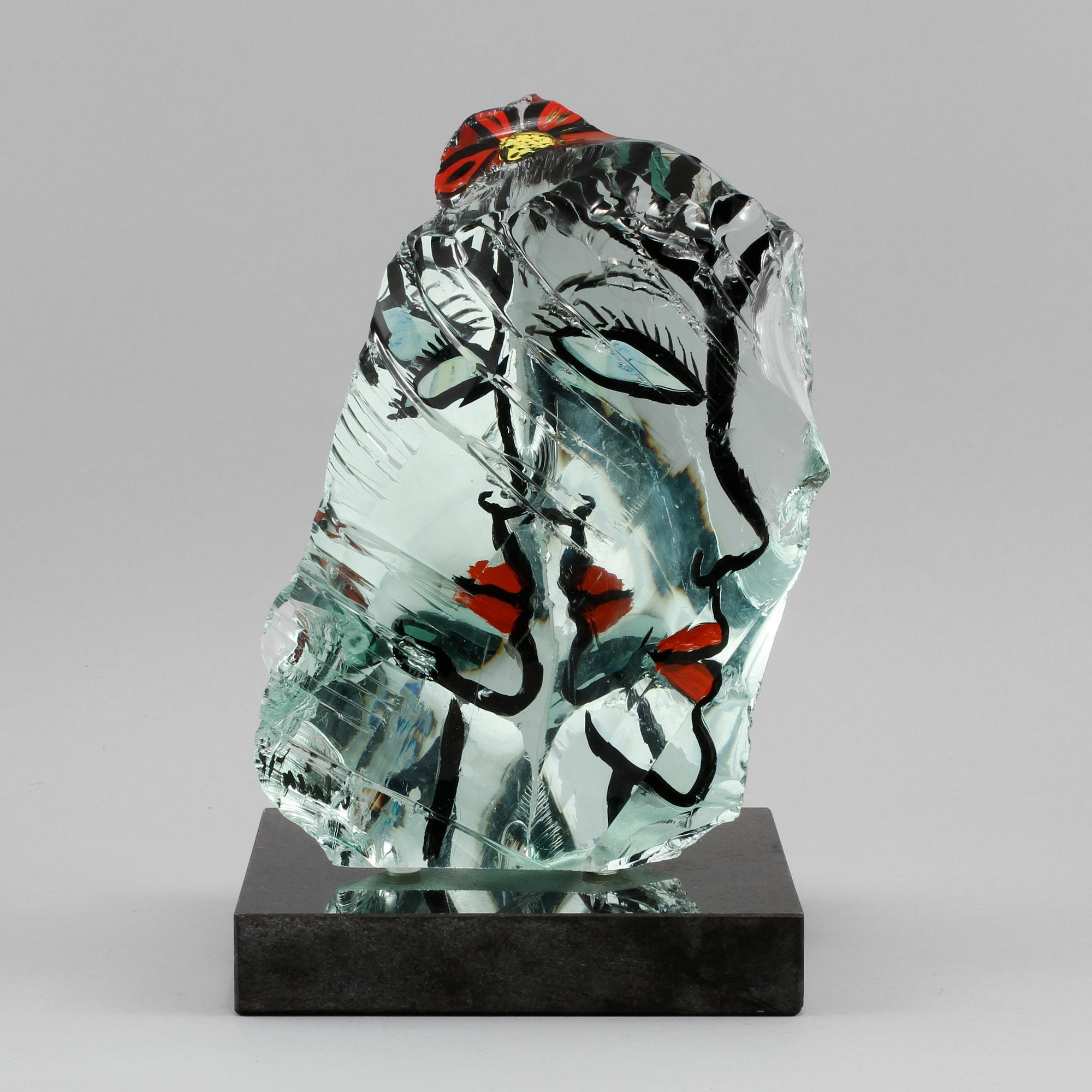GLASBLOCK, Ulrica Hydman-Vallien, 1900-talets fjärde kvartal, signerad.